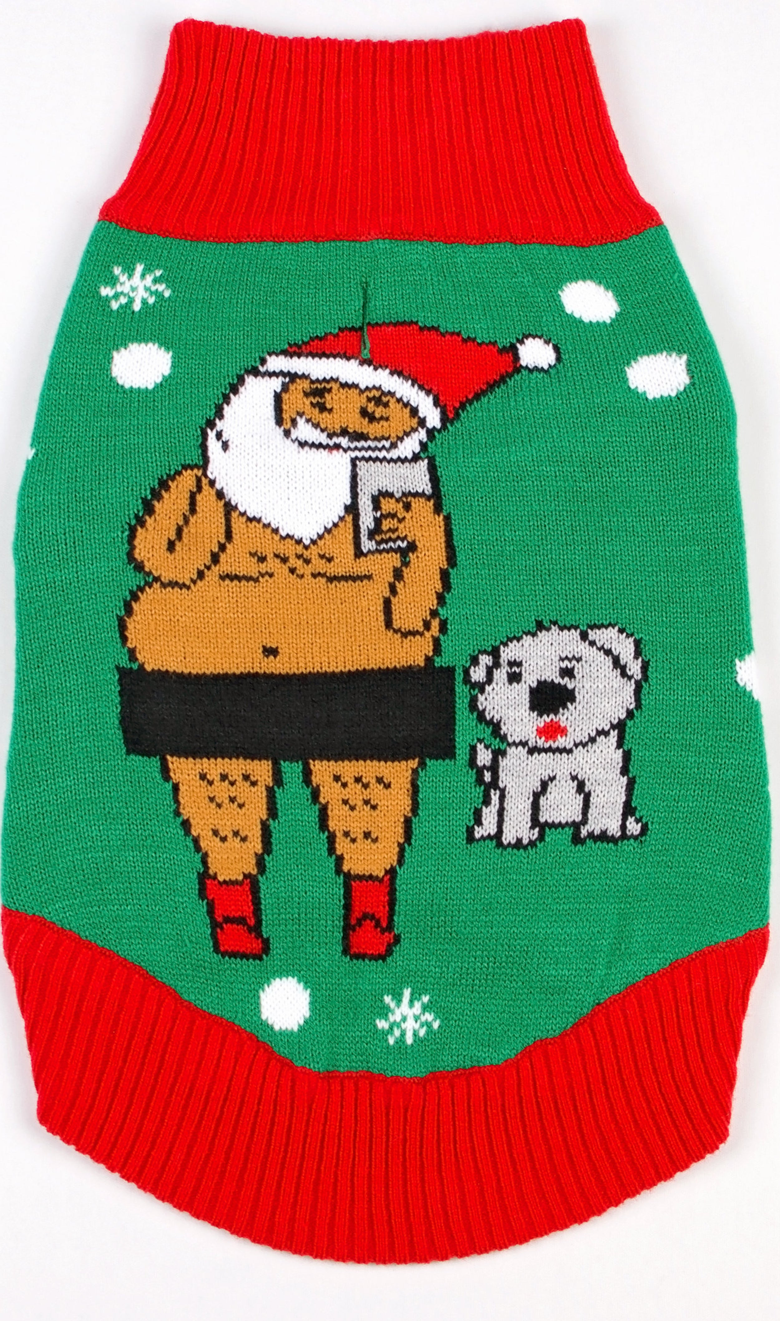 Dog Ugly Christmas Sweater Santa Selfie Funky Tails